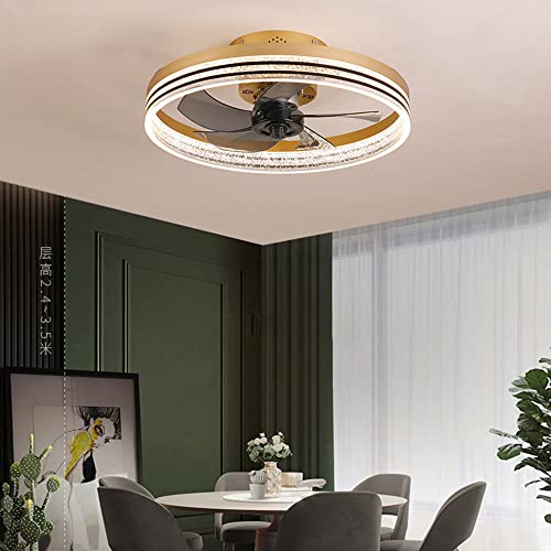 Ventilateur de plafond rond avec lumière LED et télécommande 3 vitesses