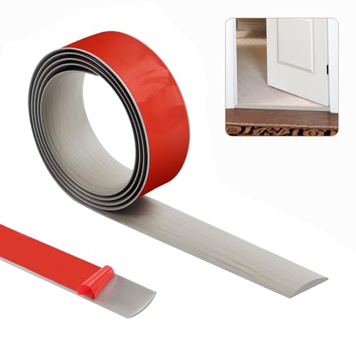 200cm×4cm 閾値ストリップ、カーペットドアトリムストリップ、フロアトランジションストリップ、自己接着フロアドア仕切りストリップ、フラットラミネートプロファイルフローリングエッジトリムストリップ(グレー木目)