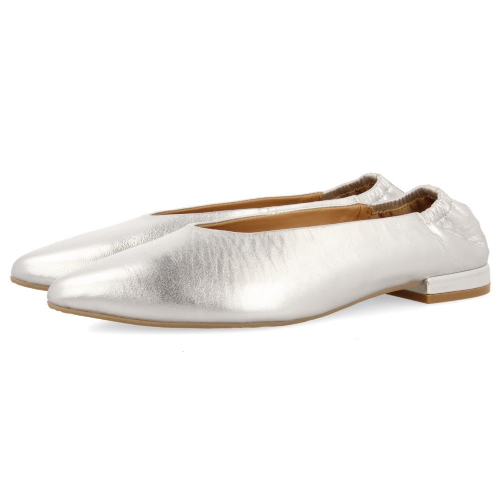 GIOSEPPO GUATAY, Women's Ballet Flat, Silver, 39 EU, Metallic Silver, 7 UK