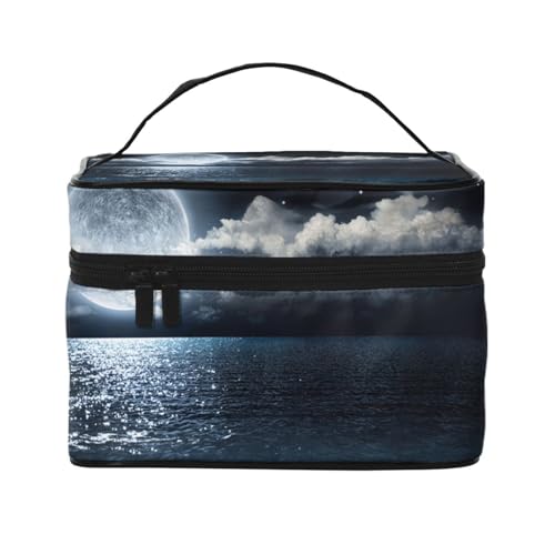 月の海 化粧ポーチ メイクボックス 化粧品収納 洗面用具ポーチ コスメポーチ 大容量 可愛い 軽量 防水 ポーチ コスメぽーち 男女兼用