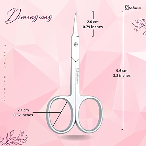 Stelone Tesoura de cutícula premium – tesoura de manicure e beleza de aço inoxidável curvada pequena