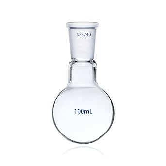 100ml 24/40 Round Bottom Glass Flask 1-Neck Lab Single Neck Ground Joint Boiling Bottle RBF