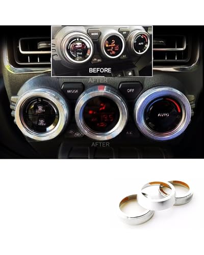 Temperature Adjustment Knob Air Conditioning Knob Trim Climate Control HVAC (Silver)