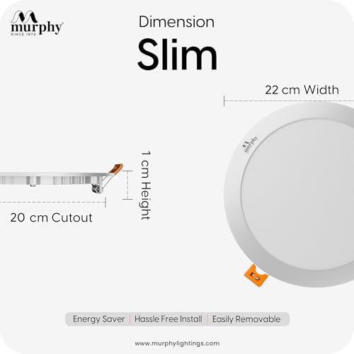 Image of Murphy 22-Watt Slim Round LED Panel Ceiling Light (Warm White, Pack of 6)