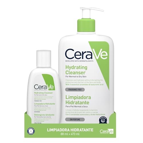 CeraVe Gel Limpiador Hidratante 473ml + 88 ml, Para Piel Normal a Seca, Limpia e Hidrata, Equilibrio de la Piel, Enriquecido Con Ceramidas Esenciales y Ácido Hialurónico, Apto para Rostro y Cuerpo,