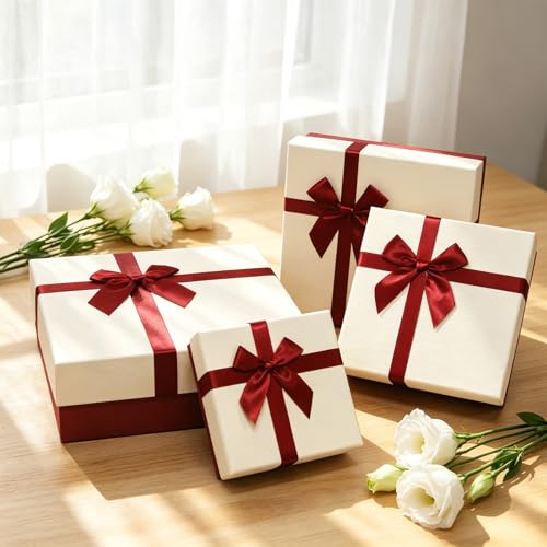 Boîte cadeau pour anniversaire et mariage avec couvercle rigide