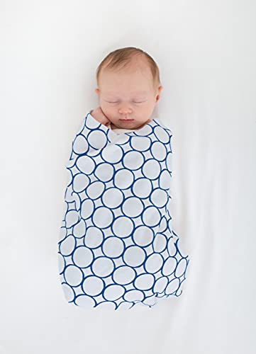 Image of SwaddleDesigns Large Receiving Blanket, Ultimate Swaddle for Baby Boys, Softest US Cotton Flannel, Best Shower Gift, Made in USA, True Blue Jewel Tone Mod Circles (Mom's Choice Award Winner)