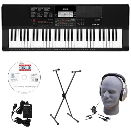 Image of Casio CT-X700 EDP Educational Keyboard Pack with Power Supply, Stand, Headphones, USB Cable, and Instructional Software (CAS CTX700 EDP)