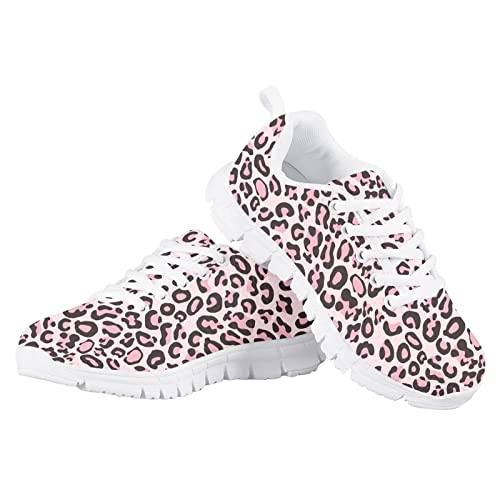 KEIAHUAN Girls Running Shoes Lace up Sneakers Breathable Lightweight Tennis Shoes Non Slip Athletic Training Shoes Fashion Trendy