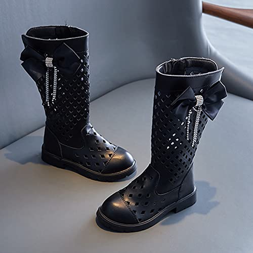 Girls Fashion Tall Riding Boots Flat Heel Side Zipper Knee High Shoes Boot Dress Princess Shoes3