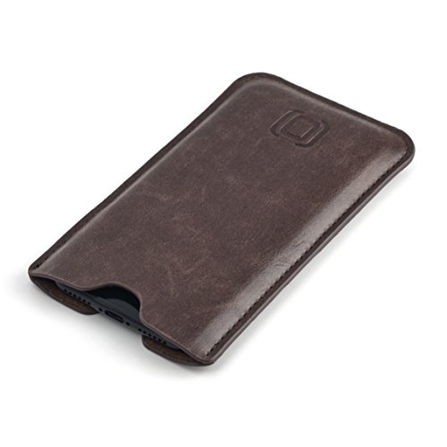 Dockem Executive Sleeve for iPhone 11 Pro (5.8) & iPhone Xs/X - Slightly Padded Premium Synthetic/Vegan Leather with Microfiber Lining, Slim, Simple, Slip-on Case [Vintage Brown]
