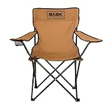 BASK Cadeira Alvorada Dobrável Portátil Reforçada com Suporte 180kg | Alça de Ombro Integrada | Porta-copo | Conforto e Espaço Ampliado para Camping, Praia e Pesca(Bege)