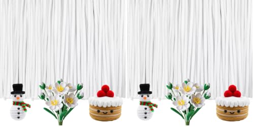 Image of Caydo 200 Pieces White Pipe Cleaners Craft Chenille Stems for DIY Art Creative Crafts Party Valentine's Day Decorations (12 Inch x 6 mm) (Pack of 2)