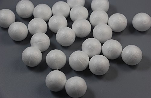 Chengyida 100-Pack Mini Balls Crafts Foam For Modeling,School Xmas Arts & Crafts Smooth Polystyrene Foam Balls 25Mm/1", White #TOP4