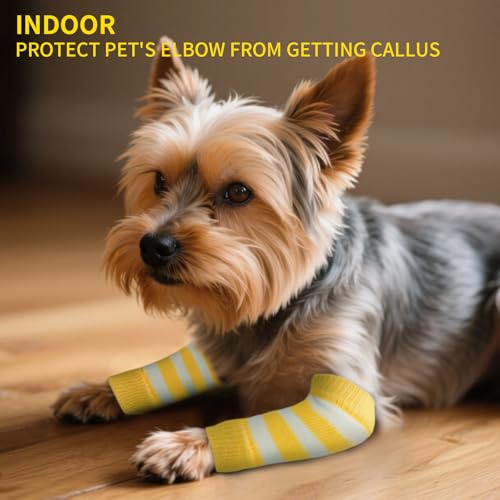 Image of 4 PCS Dog Elbow Sleeve Knit to Help Reducing Licking Scratching Elbow | Soft Knitting, Stretchy Fit Sleeves, Helps Reduce Licking, Dog & Cat Friendly, Easy to Wear, Daily Leg Coverage