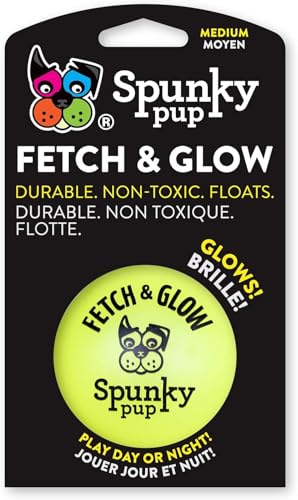 Spunky pup Fetch & Glow Ball Medium, (Assorted)