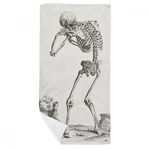 Serviette de bain squelette douce 35x70cm pour décoration originale - 2