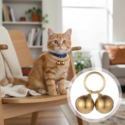 TIESOME 6 Stück Laute Glocken, Glocke für Hundehalsband Messing Glöckchen Vintage Hundeglocke für Haustiere Trainieren Heimtürdekoration
