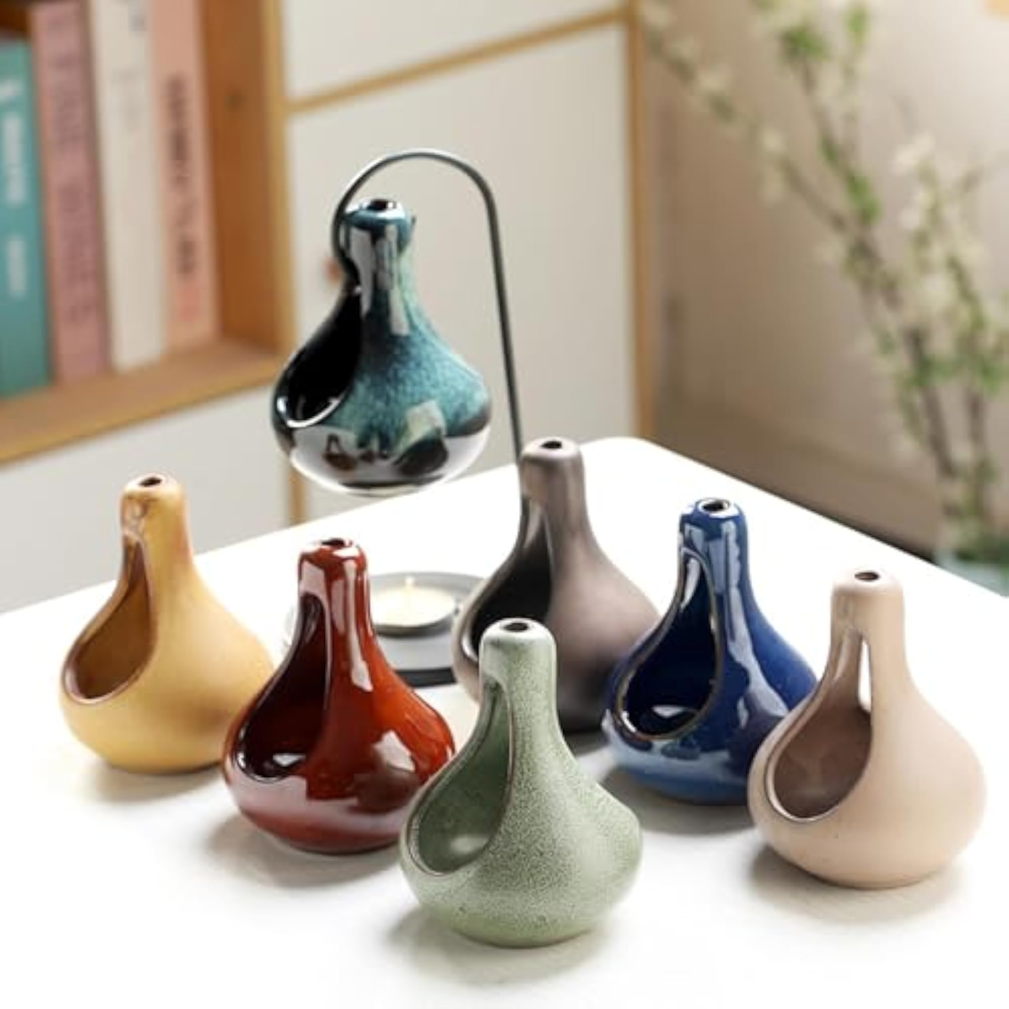 Teardrop Oil Warmer Tealight Candle Holder, Deep Blue