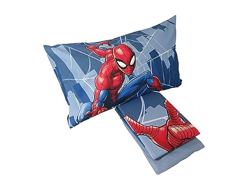 Spiderman, Single Bed Sheet, Disney Single Bed Set, Top Sheet, Fitted Sheet, Pillowcase, Blue, Marvel, Disney, 100% Cotton - Image 2
