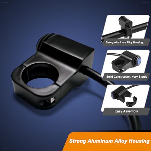 Image of ATV Light Switch 12V Waterproof Aluminum Alloy Motorcycle Handlebar Switches for Motorcycle ATV UTV- Fits 7 /8 inch Handlebars (22mm) Blue 1 Piece