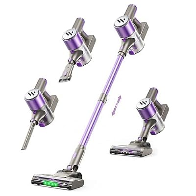 Vacuum Cleaners for Home,Cordless Vacuum Cleaner,Lightweight Stick Vacuum Cordless Rechargeable,Self-Standing Design,LED Touch Screen,Vacuum for Hardwood Floors,Carpet,Pet Hair(Mulberry Purple)