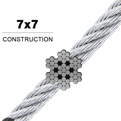 Clear Vinyl Coated Wire Rope 304 Stainless Steel Cable 3/64