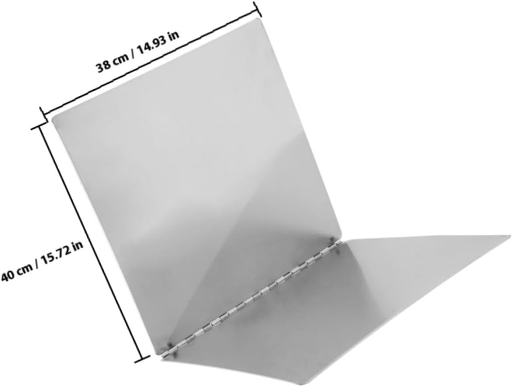 CHILDWEET Stainless Steel Oil Splatter Guard and Grease Splatter Screen, 38cm X 40cm Foldable Kitchen Fry Wall Splash Guard for Stove Top Cooking Protection