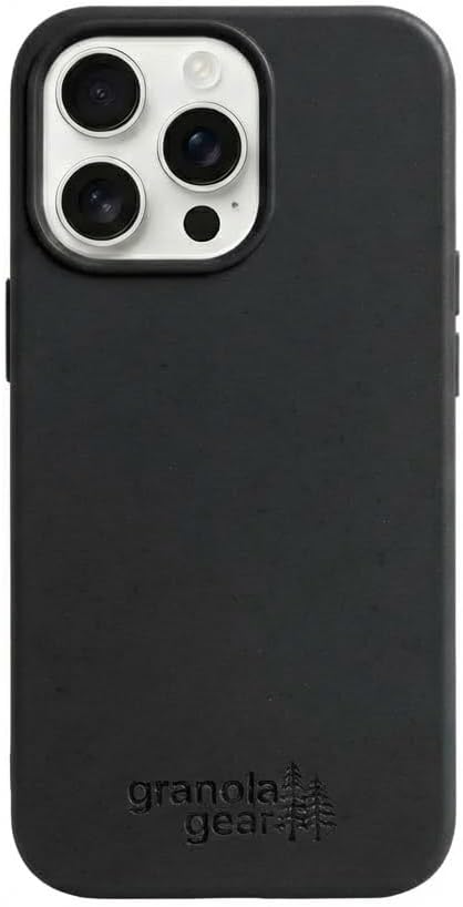 Eco by GranolaGear - Eco-Friendly Phone Case for iPhone 14 Pro - Biodegradable, Compostable, Plastic-Free, Made from Plants - Black Stone