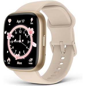 SOUYIE Smart Watches for Women, IP68 Waterproof, Alexa Built-in, 1.83" HD Customizable Display, Heart Rate, Blood Oxygen, Sleep, Weather Updates, Fitness Tracker for Android & iOS, Glod