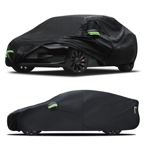 Image of Car Cover Custom Fit for Tesla Model Y 2020-2026, 6 Layers Truck Cover Waterproof All Weather for Automobiles,Outdoor Full Exterior Cover,Rain, Sun, Wind Protection,Black