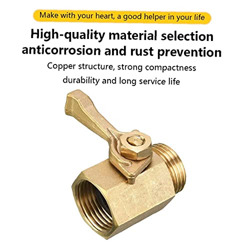 Slangafschakeling Tuin Heavy Duty Brass 3/4 Inch Hexagonal Single-Way Kogelklep 2pcs Praktische DIY Tools - Image 4