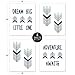 Sweet Jojo Designs Grey, Navy Blue and Mint Woodland Arrow Wall Art Prints Room Decor for Baby, Nursery, and Kids for Mod Arrow Collection - Set of 4 - Dream Big Little One