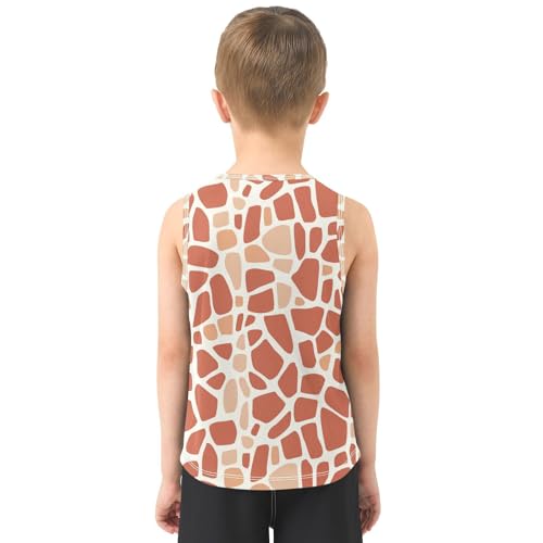 Boys Tank Top Shirts Colorful Giraffe Skin Print Sleeveless T-Shirts Crew Neck for Kids Clothing Children3