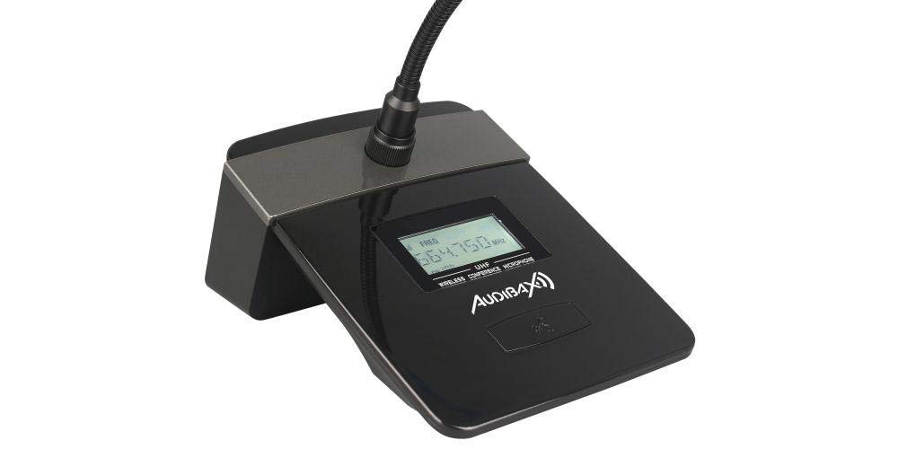 Audibax Sidney Conference 1000 - Sistema per Conferenze Wireless - Microfoni Wireless per Riunioni - Ricevitore con 4 Microfoni a Connessione Remota - Microfoni con Pulsante di Azione Vocale