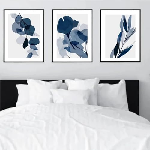 Peinture abstraite d'eucalyptus sur toile d'art nordique premium 3 pièces