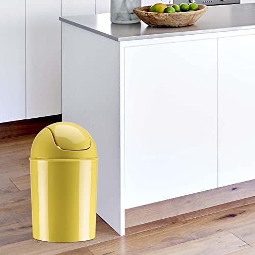 Umbra Mini Waste Can, 1.25 Gallon With Swing Lid (Yellow) #TOP2