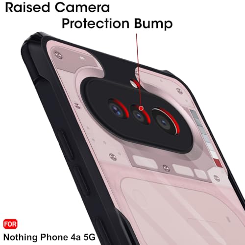 Image of TheGiftKart Shockproof Crystal Clear Back Cover Case for Nothing Phone 4a 5G | 360 Degree Protection | Protective Design | Transparent Back Cover Case for Nothing Phone 4a 5G (PC & TPU, Black Bumper)