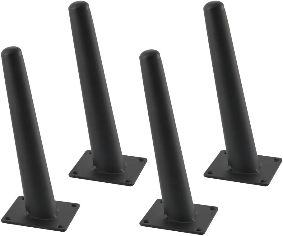 Set of 4 Black Support Legs for Dining Table, Bed, Coffee Table, TV Cabinet, Tilted Corrosion Resistant and Wear Resistant (15cm)