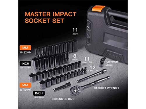 Socket Set 47pcs 3/8'' Drive Sockets, Socket Wrench And Multifunctional Socket Sets- SWS2A