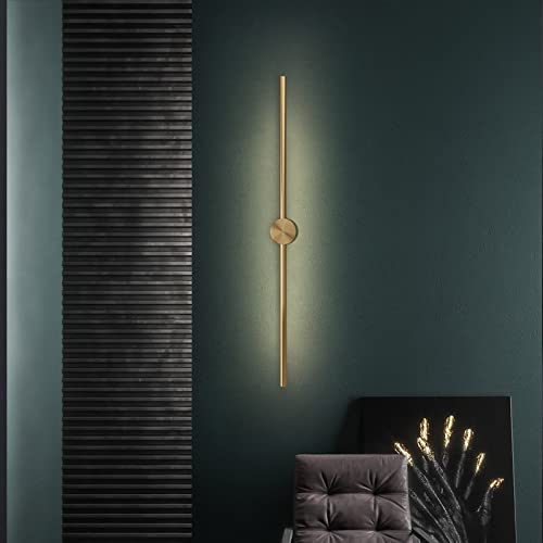 Lámpara LED de pared tira larga dorada para pasillos y salones 4