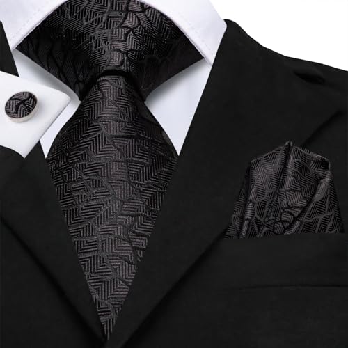 Image of Hi-Tie Men 63inches Tie Set Extra Long Necktie Paisley Tie Pocket Suqare Cufflinks Big and Tall Men Tie