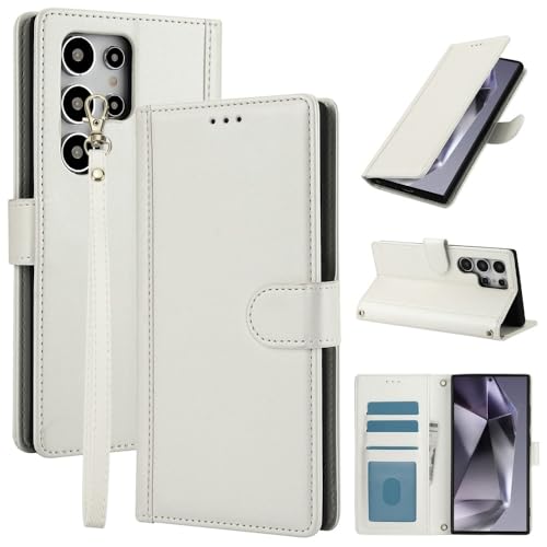 Étui en cuir blanc pour Samsung Galaxy S10E avec clapet magnétique uni