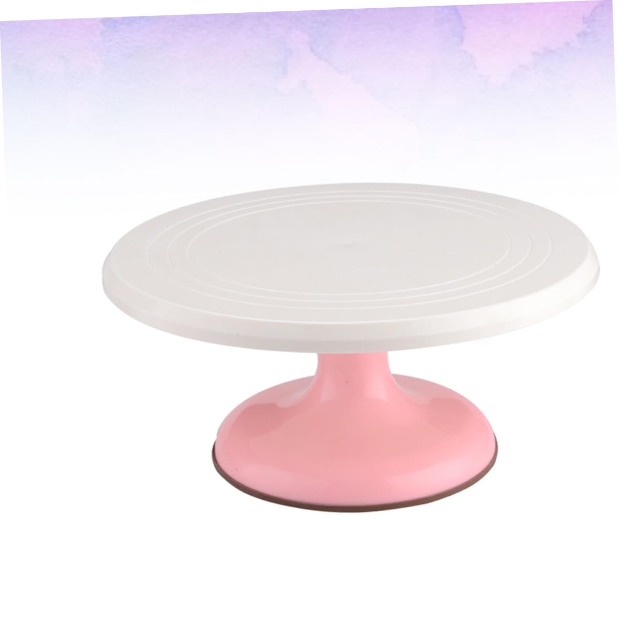 Artibetter Plato Rotatorio para Tartas Redondo Manual de Plástico Rosa