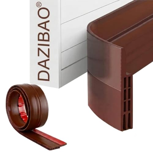 Image of DAZIBAO Silicone Door Bottom /Under Gap Filler Rubber Sealing Strip, Door Sealer Strip for Cockroach, Insect and Bugs, Seal Air & Dust, Brown, 39 inches