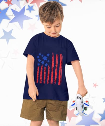 Kids Flag Shirt 1-8 Years Boys 4th of July Tee Funny Construction Patriotic T-Shirt Outfits for Child3