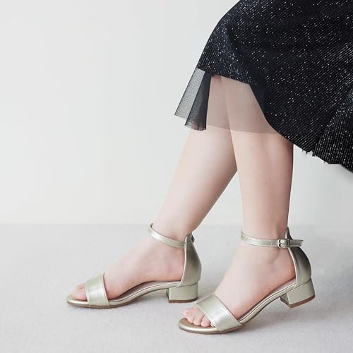 Felix & Flora Girls Sandals Low Heels Open Toe Flower Girl Dress Shoes2