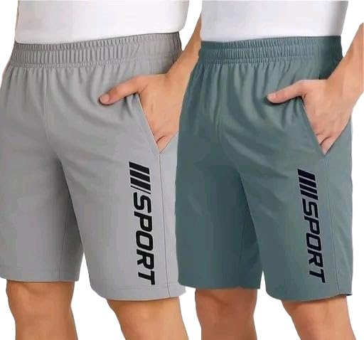 Printed Men’s Gym Shorts Combo | Polyester Running Workout Sports Shorts Pack of 2-picture-31