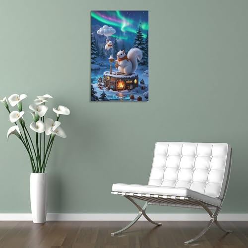 Écureuil murale décoration affiche toile 50x75cm pour salon - 5