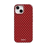 inewateri Compatible with iPhone 13/14 Case with Cute Fashion Polka Dot Aesthetics Design Simple Cases for Soft TPU Slim Protection Cover-Red